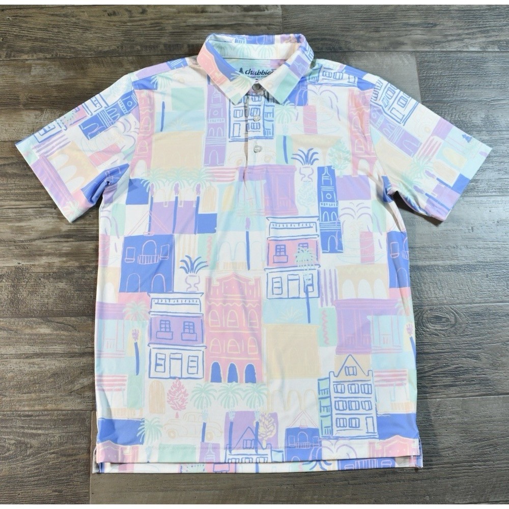 Chubbies "The Washed Ashore" Performance Golf Polo Multicolor Medium